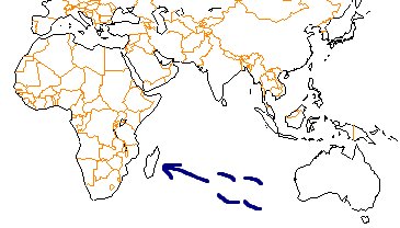 マダガスカル島がどこにあるのかを示すためにわざわざ作った地図